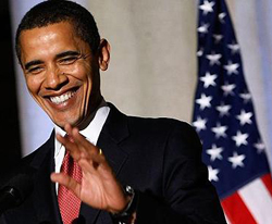 obama smiling