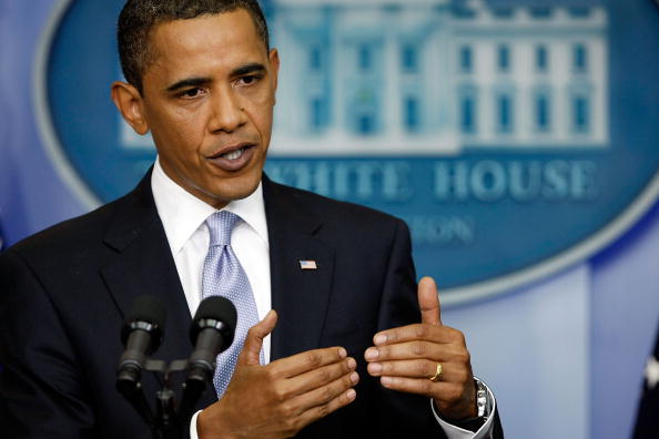Obama Holds News Conference In The Brady Press Briefing Room